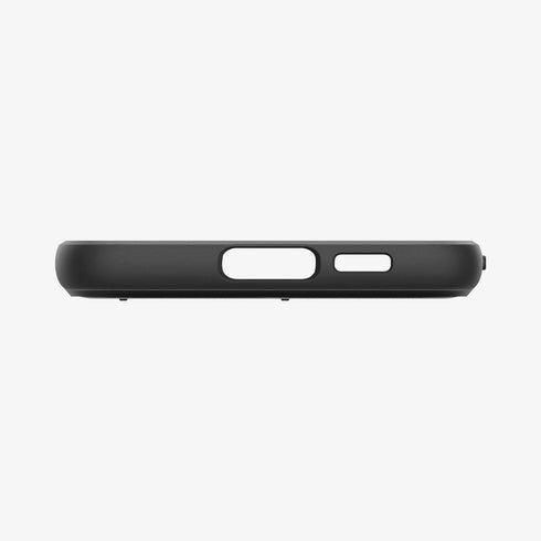 ACS05639 - Galaxy S23 Ultra Case Optik Armor in black showing the back with lens protector slot open